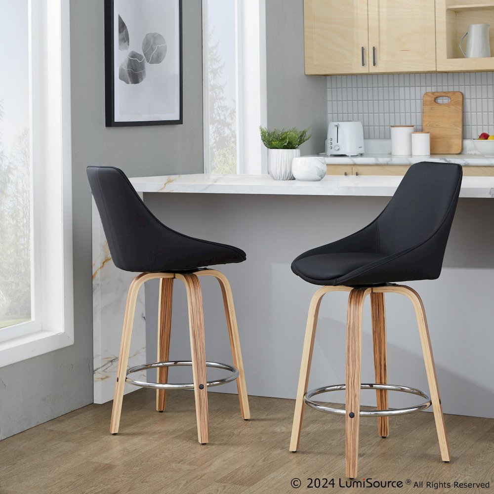 Diana 26" Fixed-Height Counter Stool - Set of  2