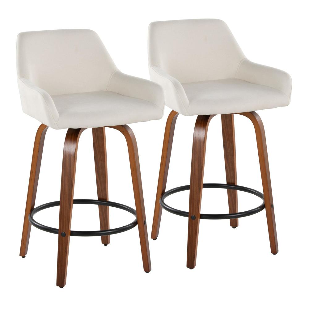 Beige Daniella 26" Fixed-Height Counter Stool - Set of 2