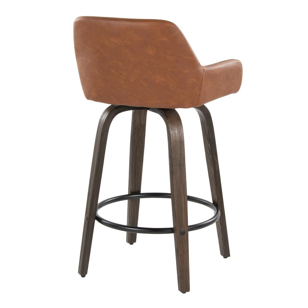 Brown Daniella 26" Fixed-Height Counter Stool - Set of 2