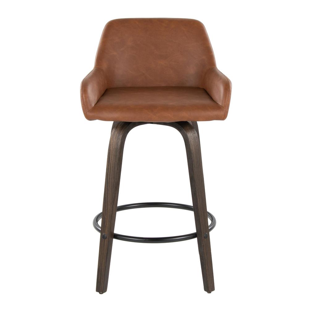Brown Daniella 26" Fixed-Height Counter Stool - Set of 2