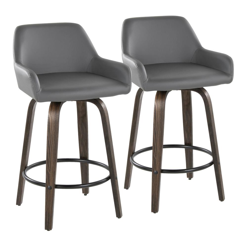 Brown Daniella 26" Fixed-Height Counter Stool - Set of 2