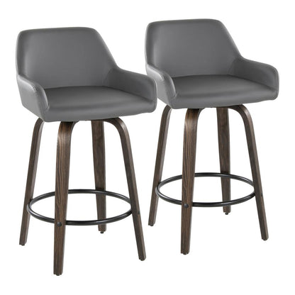 Brown Daniella 26" Fixed-Height Counter Stool - Set of 2