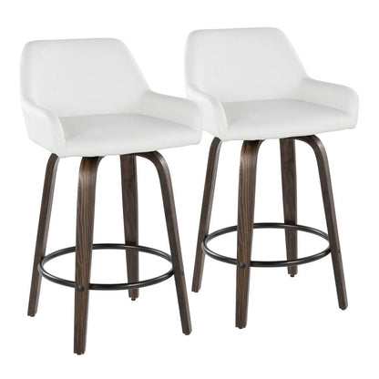 Brown Daniella 26" Fixed-Height Counter Stool - Set of 2