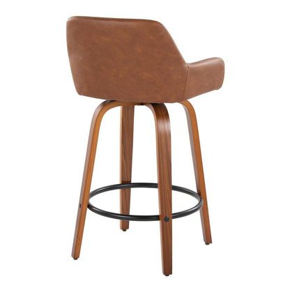 Brown Daniella 26" Fixed-Height Counter Stool - Set of 2
