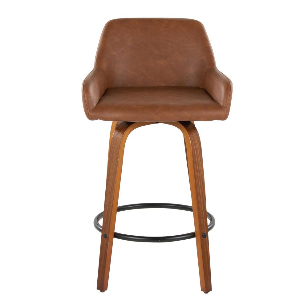 Brown Daniella 26" Fixed-Height Counter Stool - Set of 2