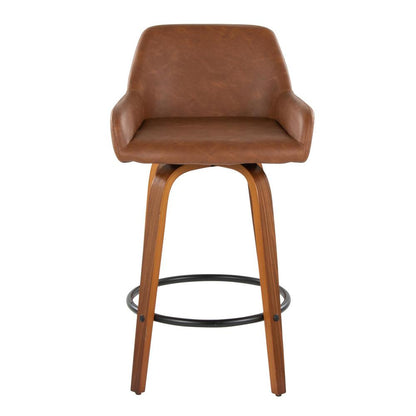 Brown Daniella 26" Fixed-Height Counter Stool - Set of 2