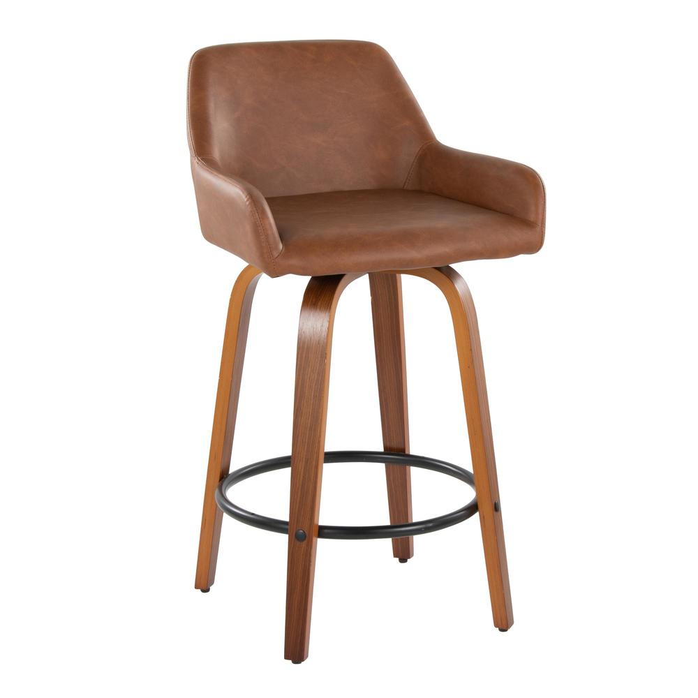 Brown Daniella 26" Fixed-Height Counter Stool - Set of 2