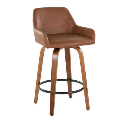 Brown Daniella 26" Fixed-Height Counter Stool - Set of 2