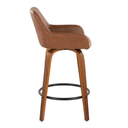 Brown Daniella 26" Fixed-Height Counter Stool - Set of 2