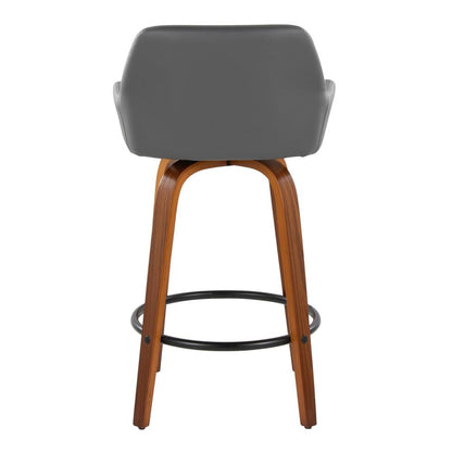 Grey Daniella 26" Fixed-Height Counter Stool - Set of 2