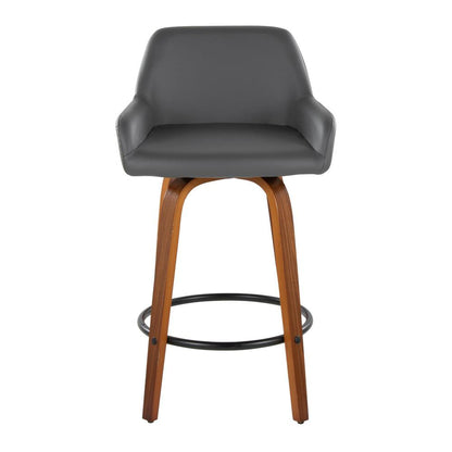 Grey Daniella 26" Fixed-Height Counter Stool - Set of 2