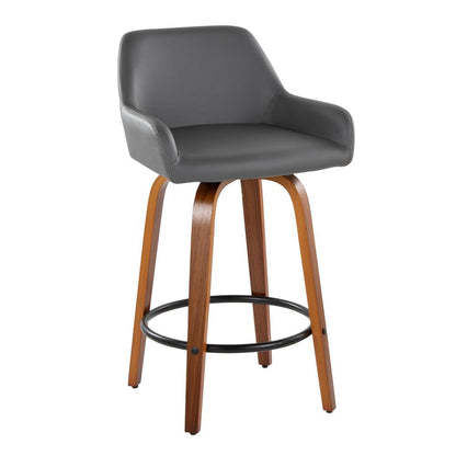 Grey Daniella 26" Fixed-Height Counter Stool - Set of 2