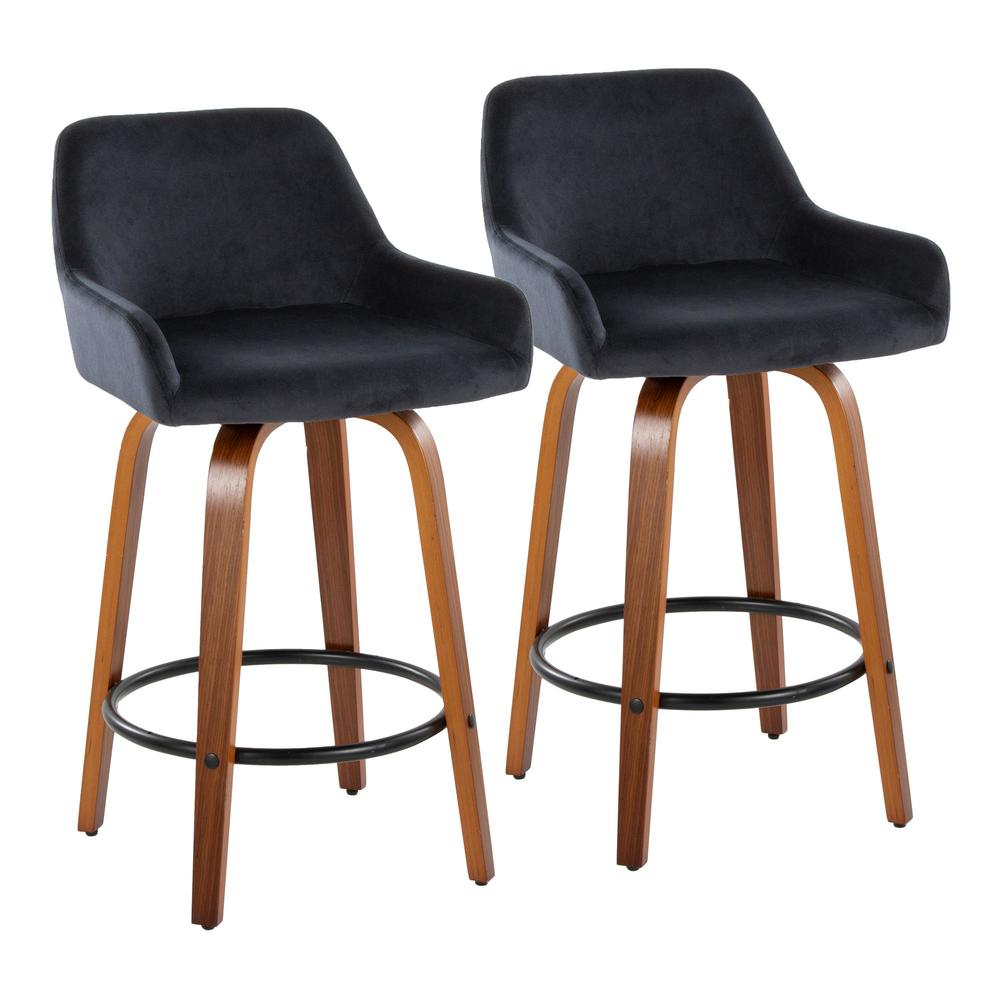 Brown Daniella 26" Fixed-Height Counter Stool - Set of 2