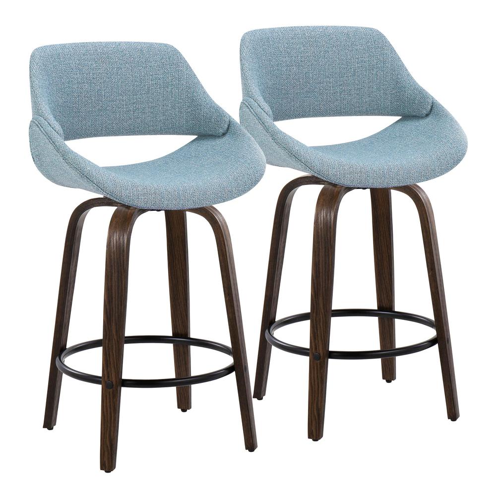 Brown Fabrico 26" Fixed-Height Counter Stool - Set of 2