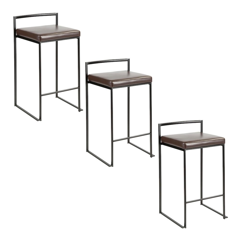 Fuji Stacker 26" Fixed-Height Counter Stool - Set of 3