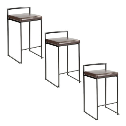 Fuji Stacker 26" Fixed-Height Counter Stool - Set of 3