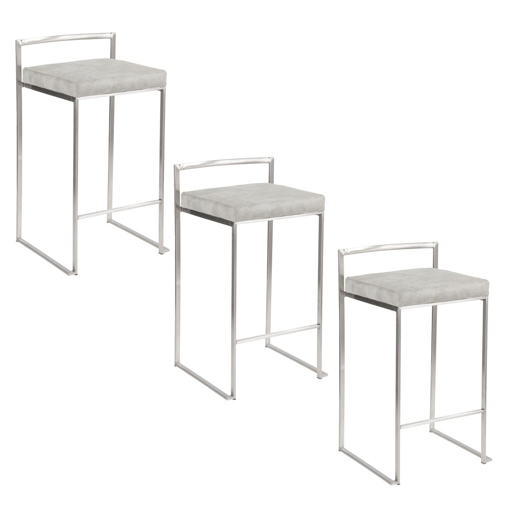 Fuji Stacker 26" Fixed-Height Counter Stool - Set of 3