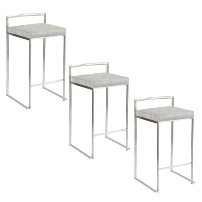 Fuji Stacker 26" Fixed-Height Counter Stool - Set of 3