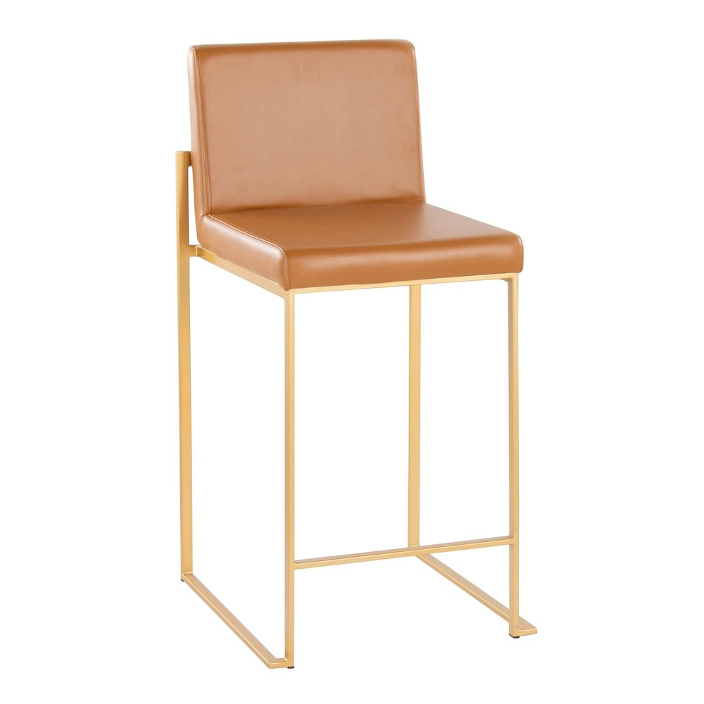Fuji High Back 26" Fixed-Height Barstool - Set of 2
