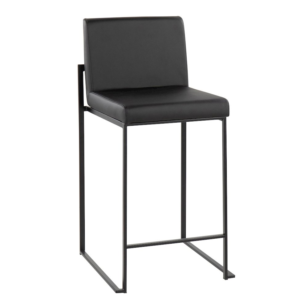 Fuji High Back 26" Fixed-Height Counter Stool - Set of 3