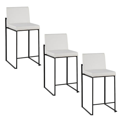 Fuji High Back 26" Fixed-Height Counter Stool - Set of 3