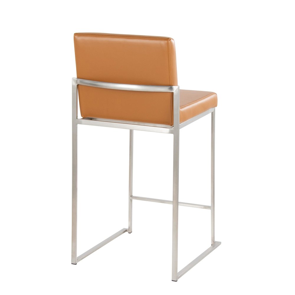Fuji High Back 26" Fixed-Height Barstool - Set of 2