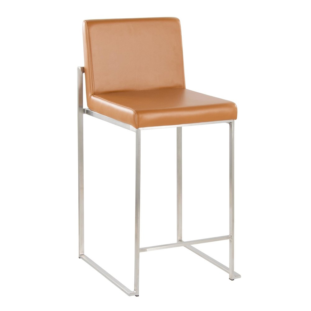 Fuji High Back 26" Fixed-Height Barstool - Set of 2