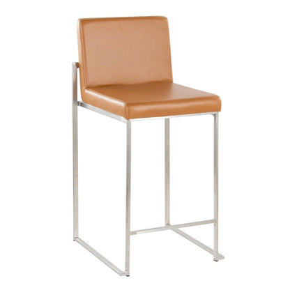 Fuji High Back 26" Fixed-Height Barstool - Set of 2