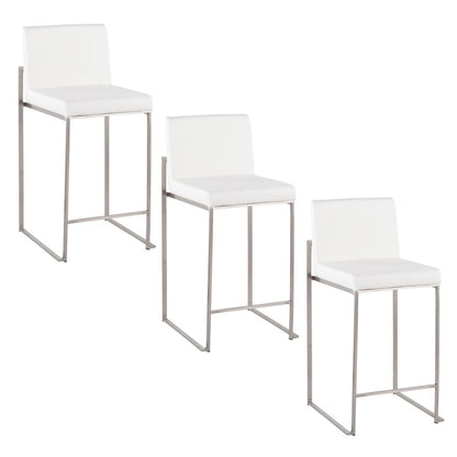 Fuji High Back 26" Fixed-Height Counter Stool - Set of 3