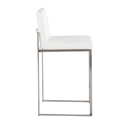 Fuji High Back 26" Fixed-Height Counter Stool - Set of 3