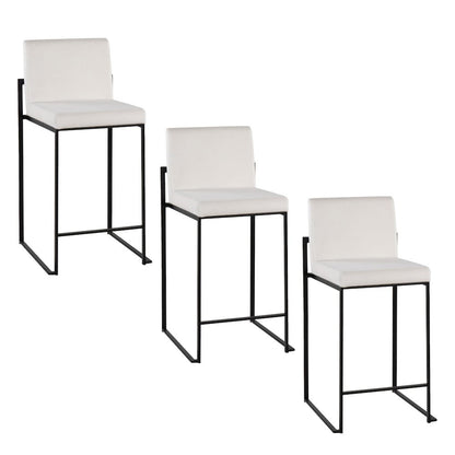 Fuji High Back 26" Fixed-Height Counter Stool - Set of 3