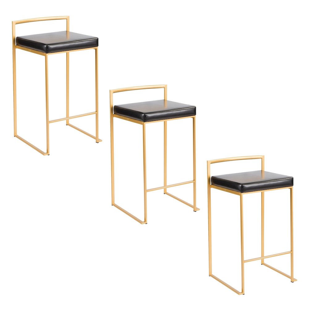 Fuji Stacker 26" Fixed-Height Counter Stool - Set of 3