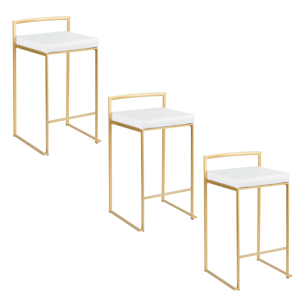 Fuji Stacker 26" Fixed-Height Counter Stool - Set of 3