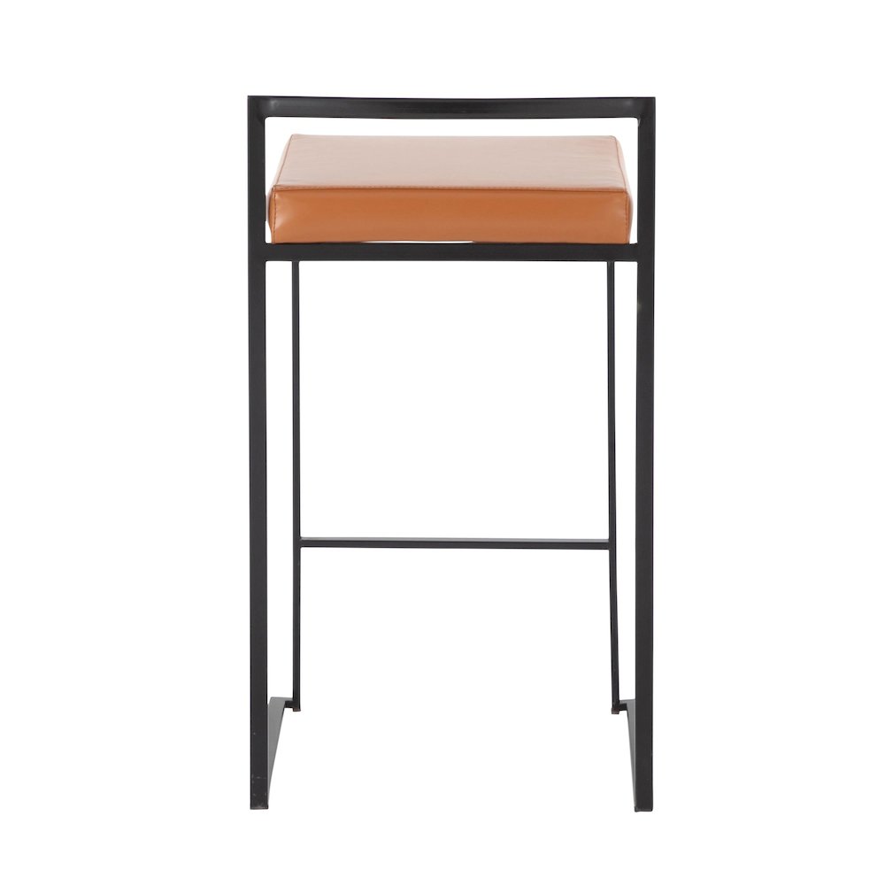 Fuji Stacker 26" Fixed-Height Counter Stool - Set of 3 in Black Metal