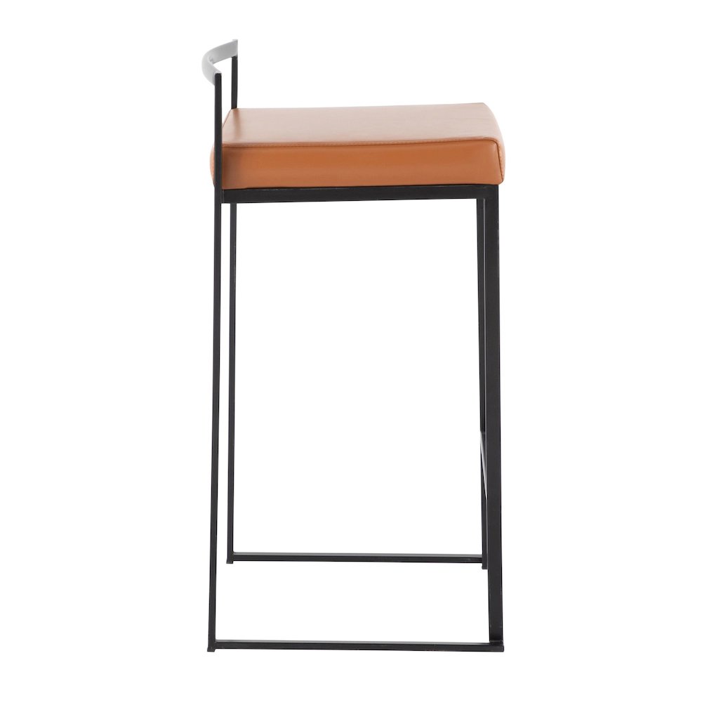 Fuji Stacker 26" Fixed-Height Counter Stool - Set of 3 in Black Metal