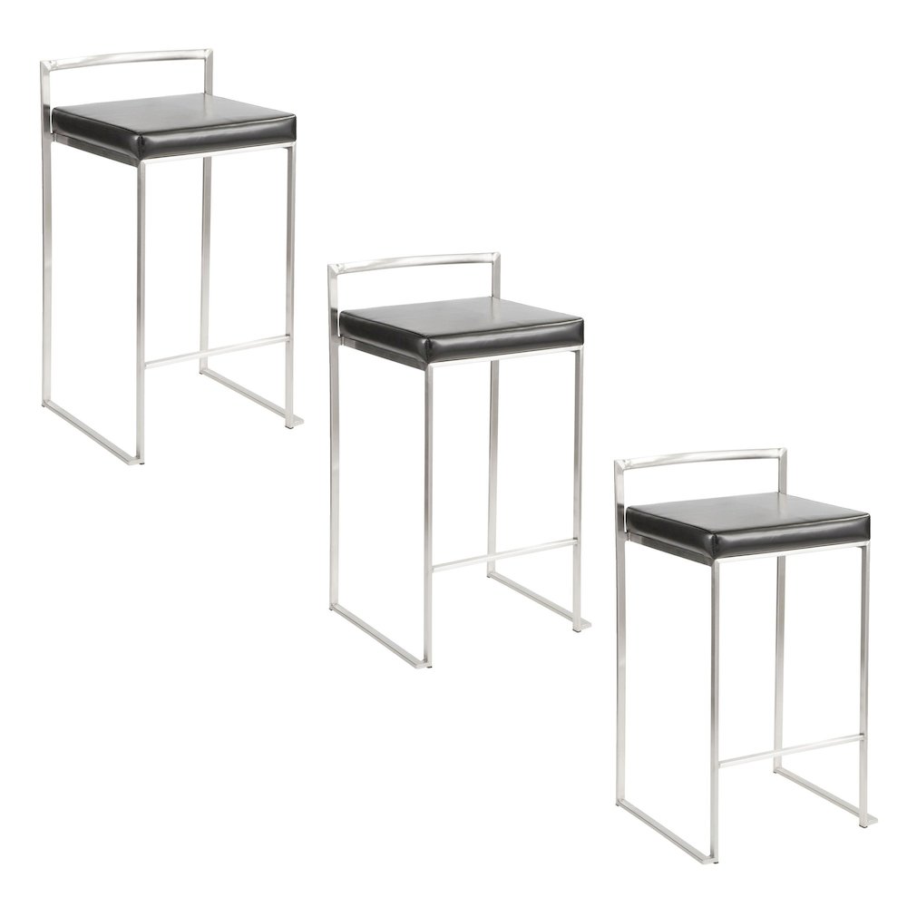 Fuji Stacker 26" Fixed-Height Counter Stool - Set of 3