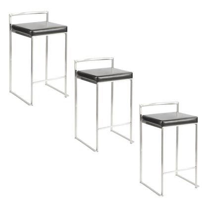 Fuji Stacker 26" Fixed-Height Counter Stool - Set of 3