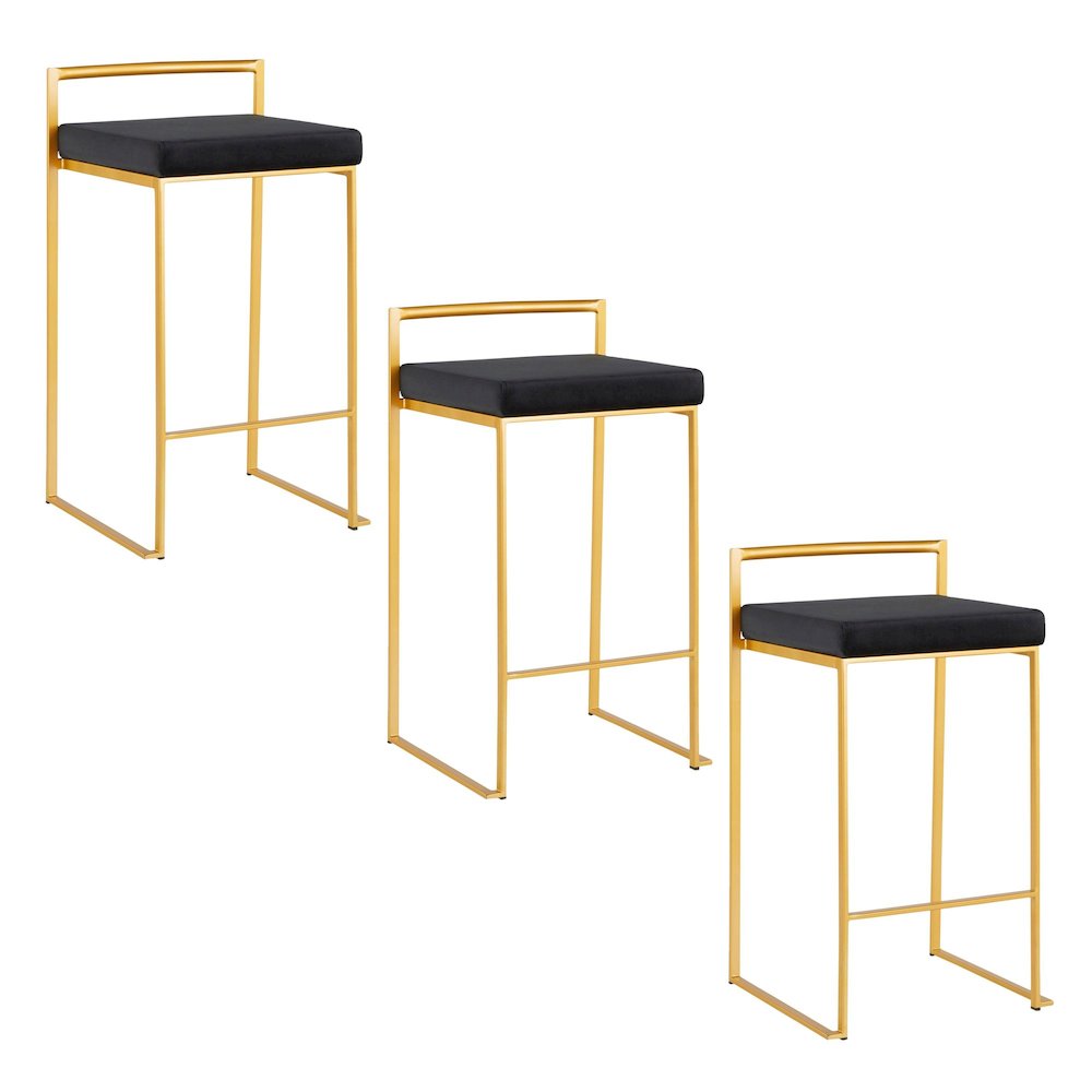 Fuji Stacker 26" Fixed-Height Counter Stool - Set of 3