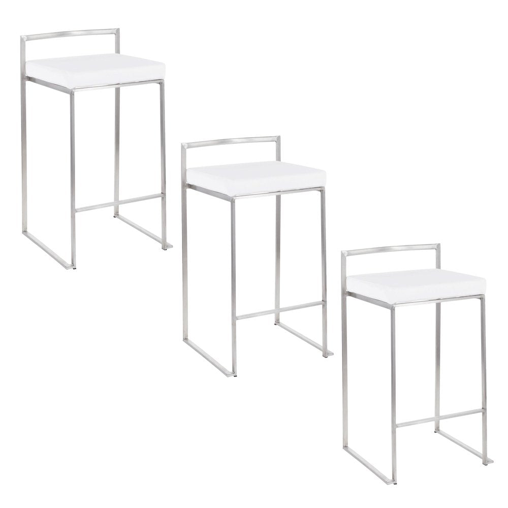 Fuji Stacker 26" Fixed-Height Counter Stool - Set of 3