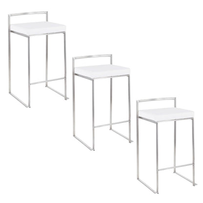 Fuji Stacker 26" Fixed-Height Counter Stool - Set of 3