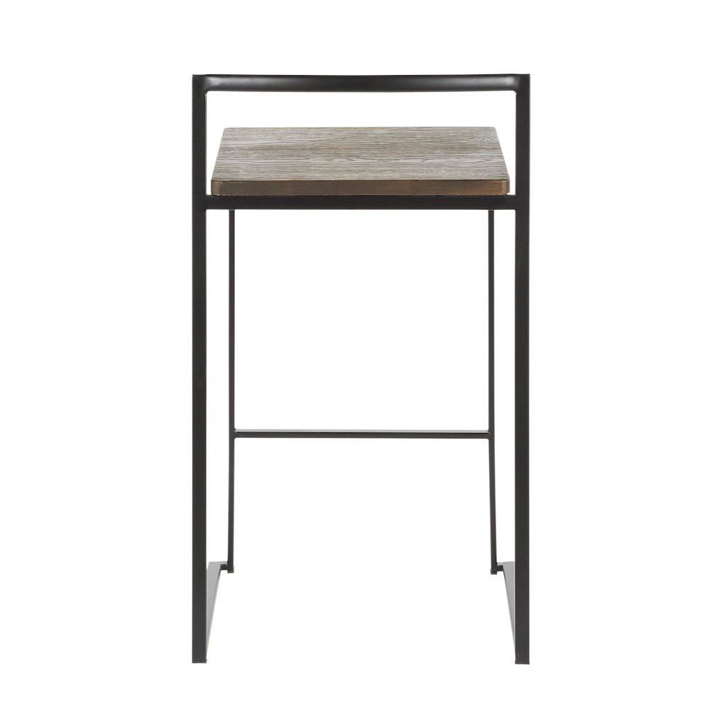 Fuji Stacker 26" Fixed-Height Counter Stool - Set of 3 in Black Metal