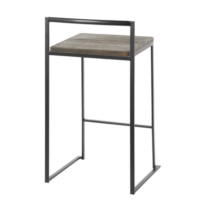 Fuji Stacker 26" Fixed-Height Counter Stool - Set of 3 in Black Metal