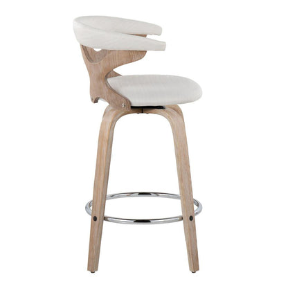 Silver Gardenia 26" Fixed-Height Counter Stool - Set of 2