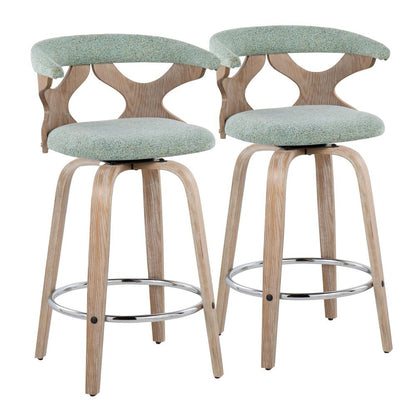 Silver Gardenia 26" Fixed-Height Counter Stool - Set of 2