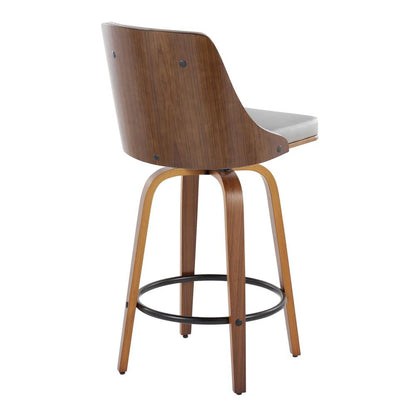 Grey Gianna 26" Fixed-Height Counter Stool - Set of 2