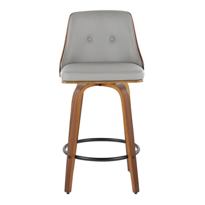 Grey Gianna 26" Fixed-Height Counter Stool - Set of 2