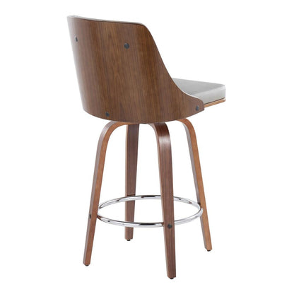 Grey Gianna 26" Fixed-Height Counter Stool - Set of 2