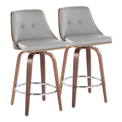Grey Gianna 26" Fixed-Height Counter Stool - Set of 2