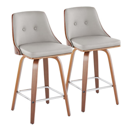 Grey Gianna Fixed-Height Counter Stool - Set of 2