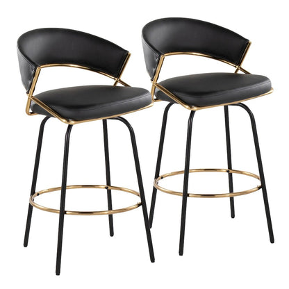 Jie 26" Fixed-Height Counter Stool - Set of 2